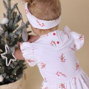 Snuggle Hunny Short Sleeve Organic Dress - Christmas - Candy Cane