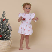 Snuggle Hunny Short Sleeve Organic Dress - Christmas - Candy Cane