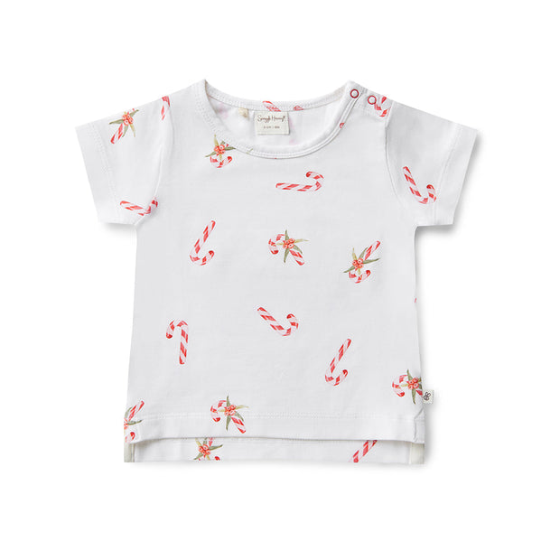 Snuggle Hunny Candy Cane Christmas Organic T-Shirt