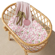 Snuggle Hunny Organic Bassinet Sheet / Change Pad Cover - Cherry Blossom