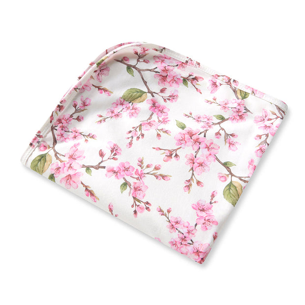 Snuggle Hunny Organic Jersey Wrap & Topknot Set - Cherry Blossom