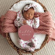 Snuggle Hunny Reversible Milestone Cards - Cherry Blossom & Jewel