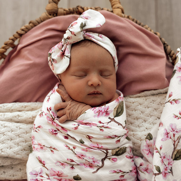 Snuggle Hunny Organic Muslin Wrap - Cherry Blossom