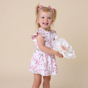 Snuggle Hunny Short Sleeve Organic Dress - Cherry Blossom