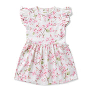 Snuggle Hunny Short Sleeve Organic Dress - Cherry Blossom