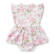 Snuggle Hunny Short Sleeve Organic Dress - Cherry Blossom