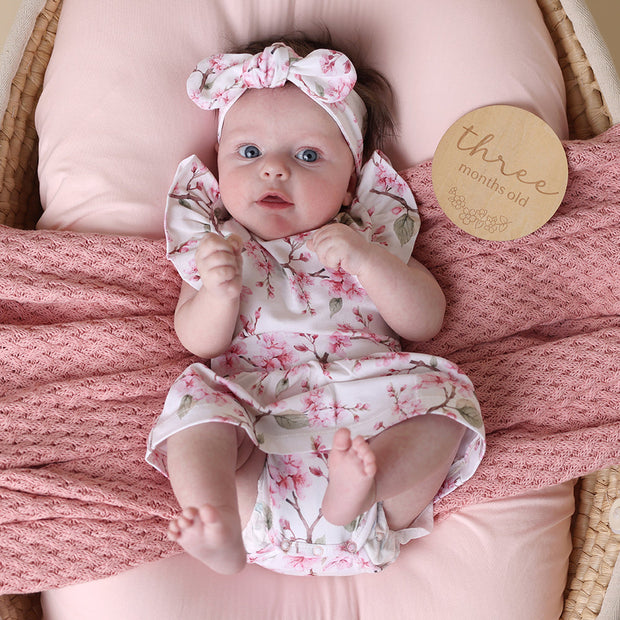 Snuggle Hunny Short Sleeve Organic Dress - Cherry Blossom