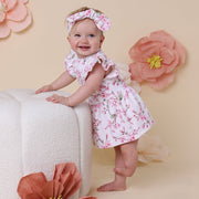 Snuggle Hunny Short Sleeve Organic Dress - Cherry Blossom