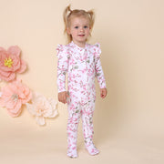 Snuggle Hunny Organic Snuggle Sleepsuit Zip Footie - Cherry Blossom