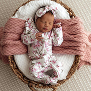Snuggle Hunny Organic Snuggle Sleepsuit Zip Footie - Cherry Blossom