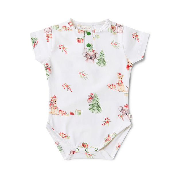 Snuggle Hunny  Short Sleeve Organic Bodysuit - Christmas - Kangas & Koalas