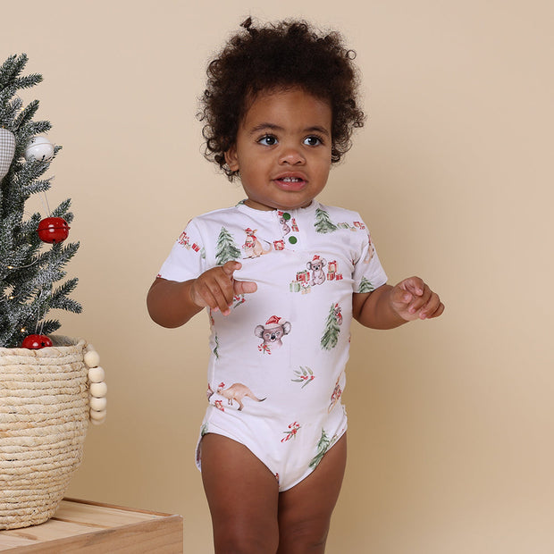 Snuggle Hunny  Short Sleeve Organic Bodysuit - Christmas - Kangas & Koalas