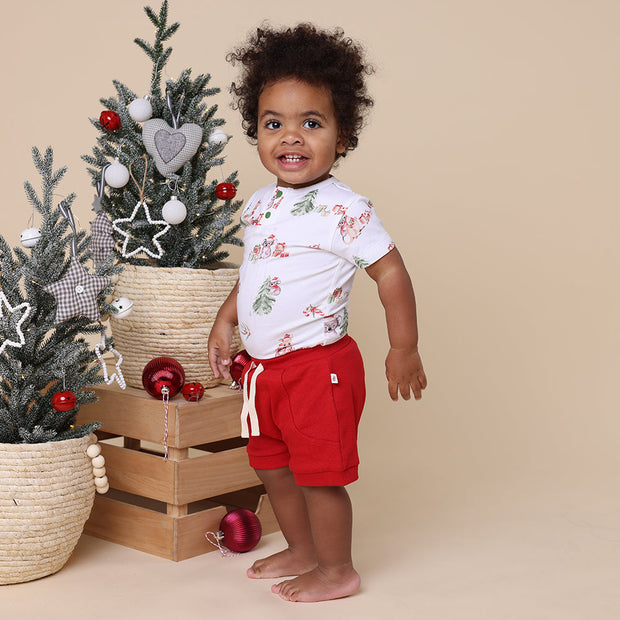 Snuggle Hunny  Short Sleeve Organic Bodysuit - Christmas - Kangas & Koalas