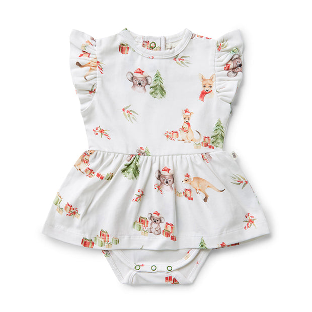 Snuggle Hunny Short Sleeve Organic Dress - Christmas - Kangas & Koalas