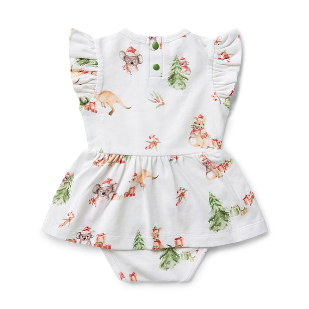 Snuggle Hunny Short Sleeve Organic Dress - Christmas - Kangas & Koalas