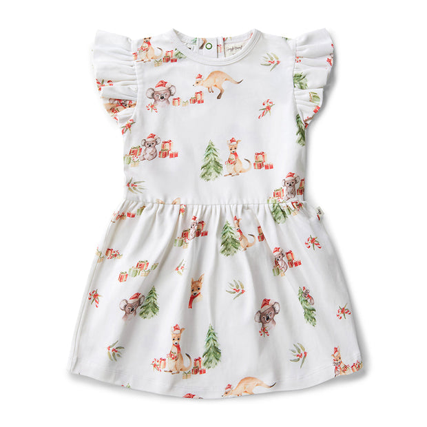Snuggle Hunny Short Sleeve Organic Dress - Christmas - Kangas & Koalas