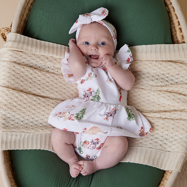 Snuggle Hunny Short Sleeve Organic Dress - Christmas - Kangas & Koalas