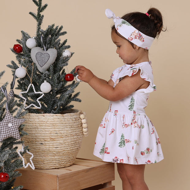 Snuggle Hunny Short Sleeve Organic Dress - Christmas - Kangas & Koalas