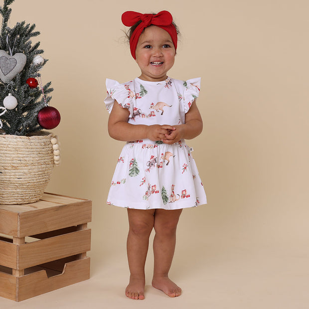 Snuggle Hunny Short Sleeve Organic Dress - Christmas - Kangas & Koalas