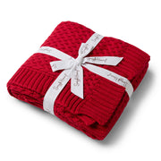 Snuggle Hunny Red Diamond Knit Organic Baby Blanket
