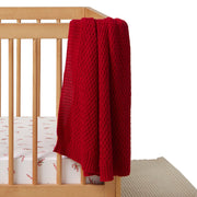 Snuggle Hunny Red Diamond Knit Organic Baby Blanket