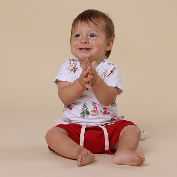 Snuggle Hunny Red Organic Shorts