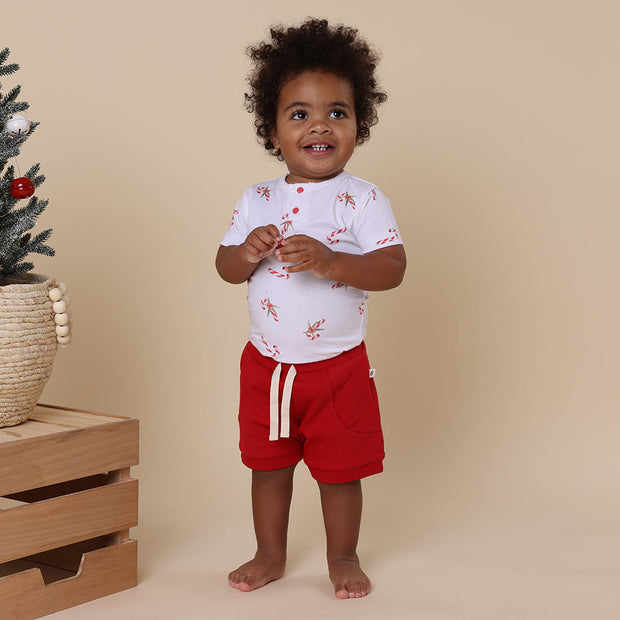 Snuggle Hunny Red Organic Shorts