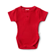 Snuggle Hunny Red Christmas Short Sleeve Organic Bodysuit