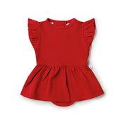 Snuggle Hunny Red  Short Sleeve Organic Dress