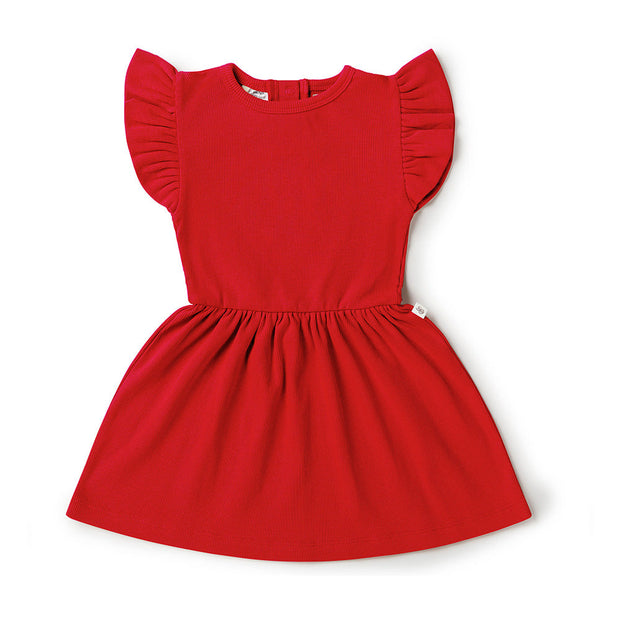 Snuggle Hunny Red  Short Sleeve Organic Dress