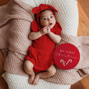 Snuggle Hunny Red  Short Sleeve Organic Dress