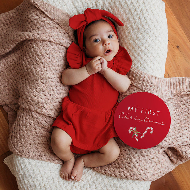 Snuggle Hunny Red  Short Sleeve Organic Dress