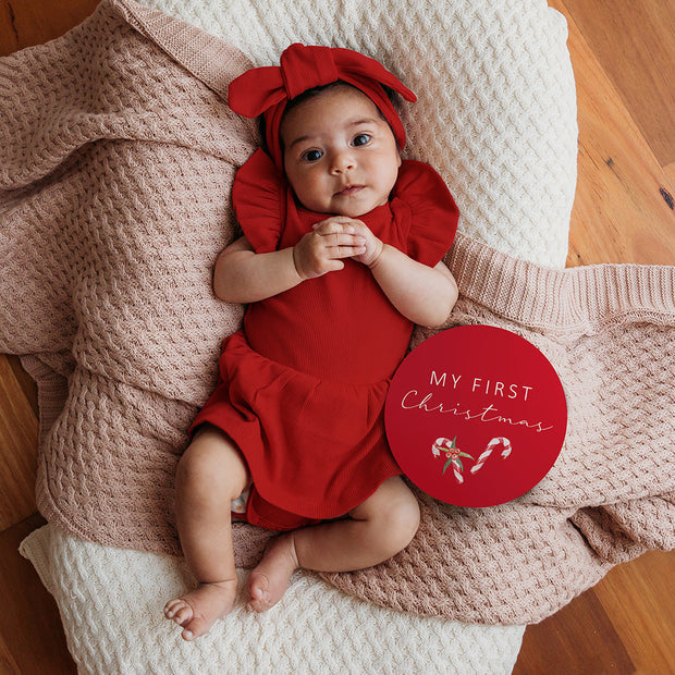 Snuggle Hunny Red  Short Sleeve Organic Dress