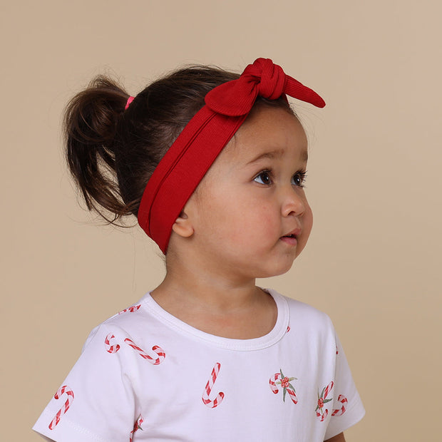 Snuggle Hunny Red Ribbed Organic Topknot