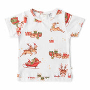 Snuggle Hunny Organic Cotton Short Sleeve T-Shirt - Christmas Reindeer