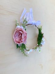 A Little Lacey Marla Girls Boho Dusty Pink Flower Crown