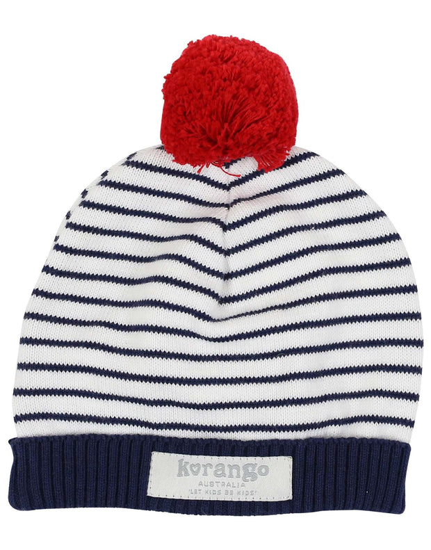 Korango Baby Boys Little Boater Sailor Beanie Blue Winter 100% Cotton