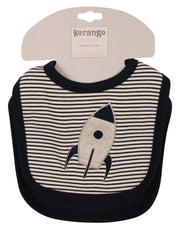 Korango Baby Boys Navy Blue Little Rocket Bib Set - 2 Pack