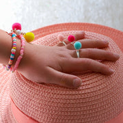 Lauren Hinkley Australia Pom Pom Rings  (Adjustable Size) Hot Pink