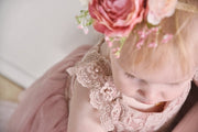 A Little Lacey Enchanted Angel Baby Girls Tutu Dress - Dusty Pink