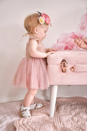 A Little Lacey Enchanted Angel Dusty Pink Baby Girls Tutu Dress