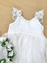 A Little Lacey Enchanted Angel  Baby Girls Tutu Dress - Ivory