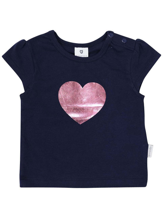 Korango Girls Navy Heart Top