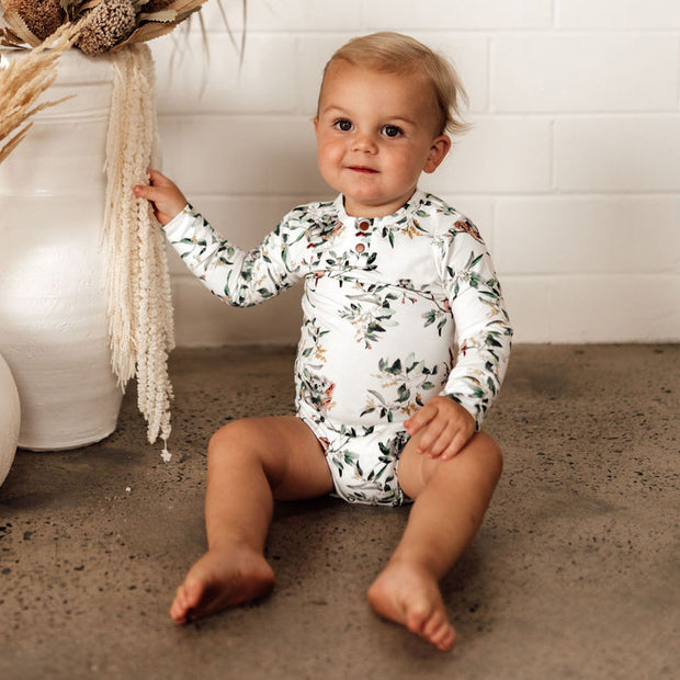 Snuggle Hunny Kids Eucalypt Long Sleeve Bodysuit