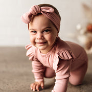 Snuggle Hunny Kids Rose Ribbed Topknot Headband