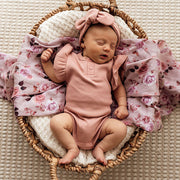 Snuggle Hunny Kids Short Sleeve Bodysuit Rose