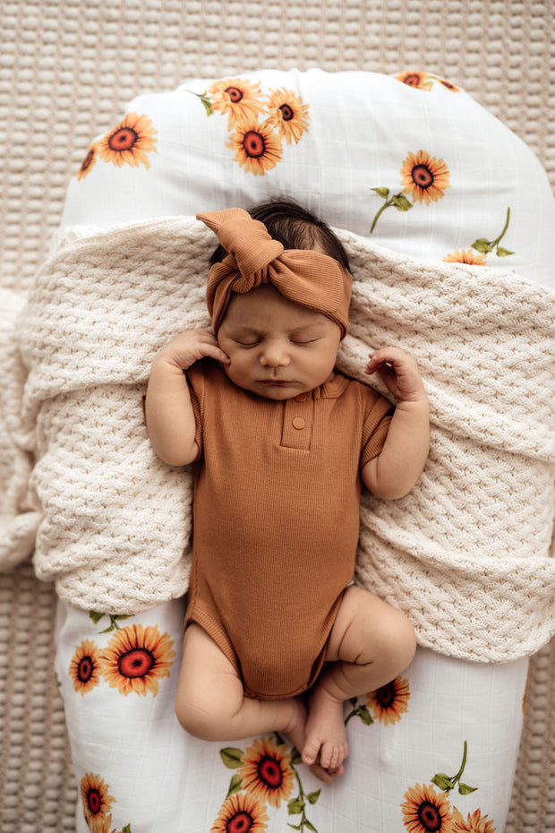 Snuggle Hunny Kids Short Sleeve Bodysuit Chestnut