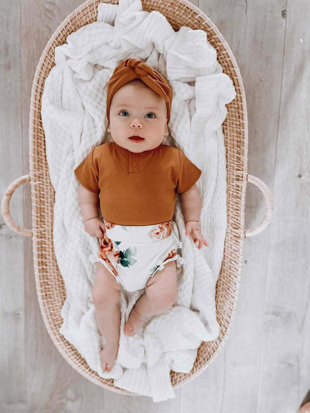 Snuggle Hunny Kids Short Sleeve Bodysuit Chestnut