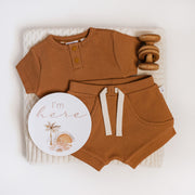 Snuggle Hunny Kids Short Sleeve Bodysuit Chestnut