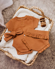 Snuggle Hunny Kids Short Sleeve Bodysuit Chestnut